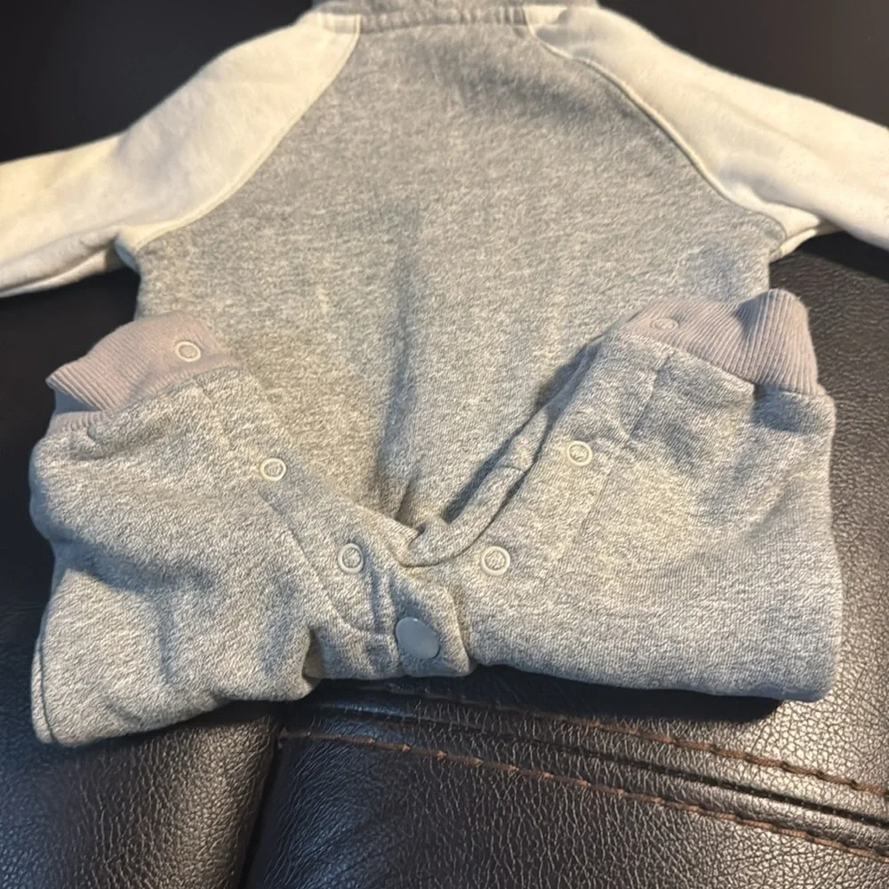 Baby 1 piece Gray & White 0-3 Months Free with any $15 Kids Purchase